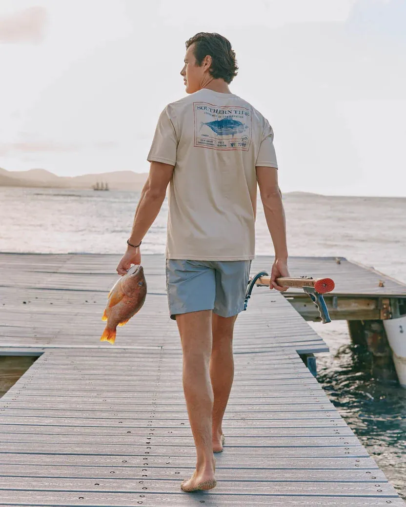 Southern Tide Men's Coastal Fishing License Short Sleeve T-Shirt - Irish Cream