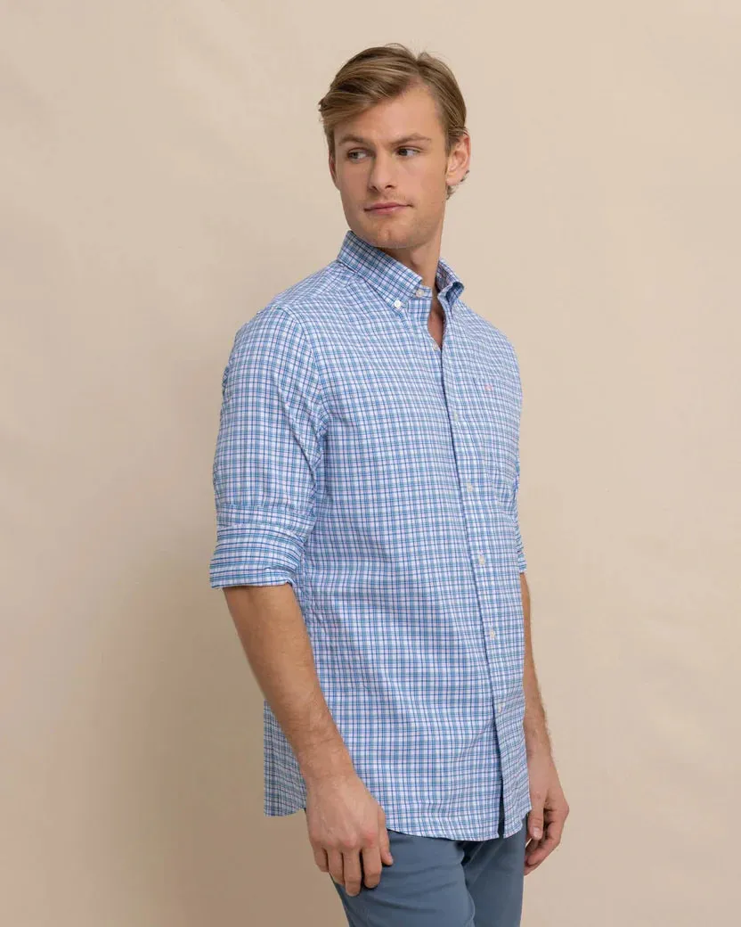 Southern Tide Men's Portsmouth Plaid Intercoastal Long Sleeve Sport Shirt - Classic White