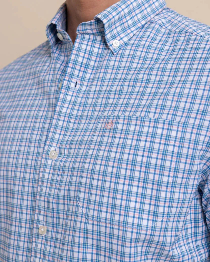 Southern Tide Men's Portsmouth Plaid Intercoastal Long Sleeve Sport Shirt - Classic White
