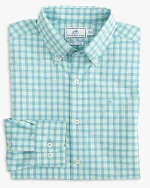 Southern Tide Men's Sumner Plaid Intercoastal Performance Sport Shirt - Low Tide Blue