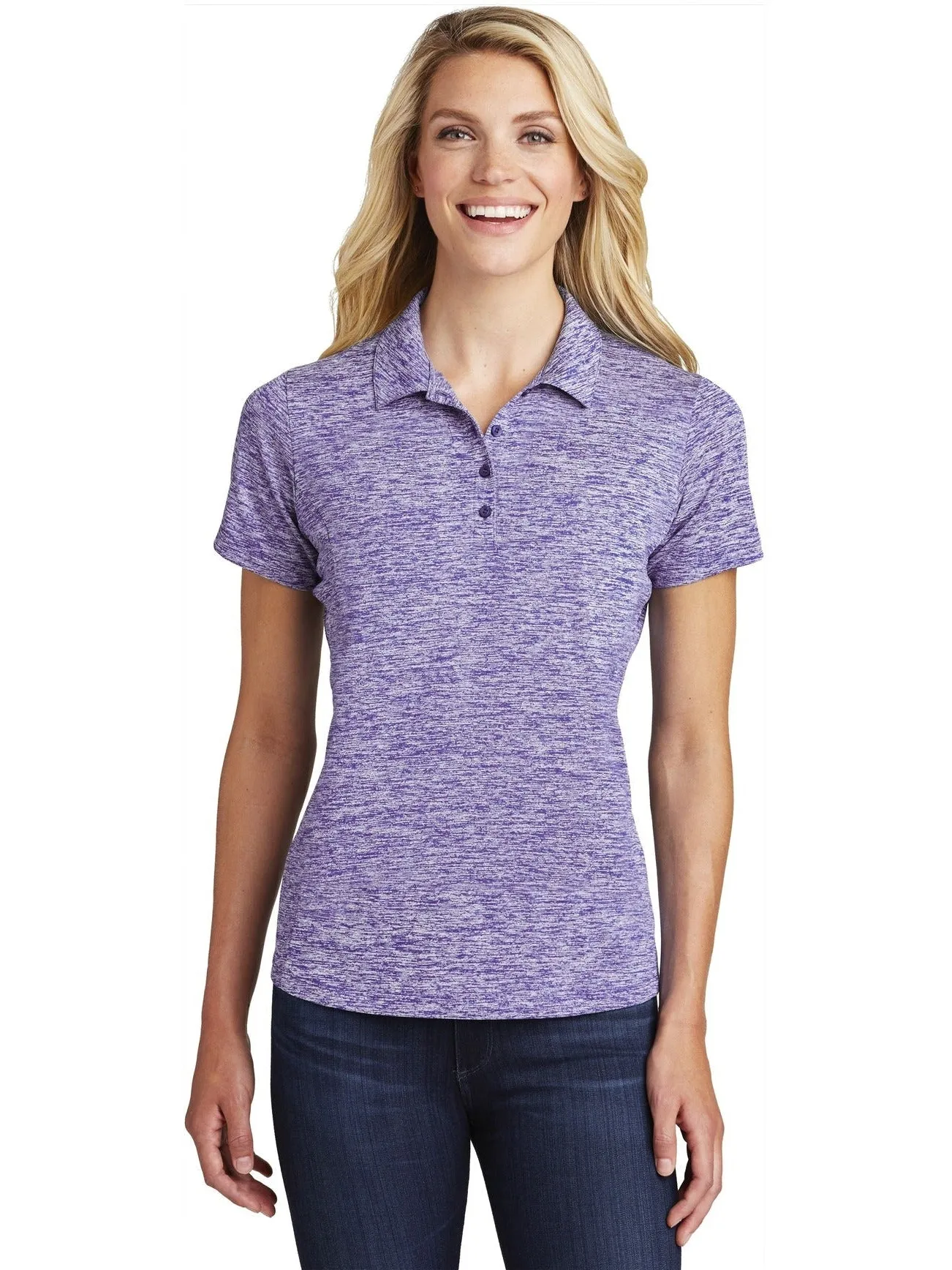 Sport-TekLadies PosiChargeElectric Heather Polo