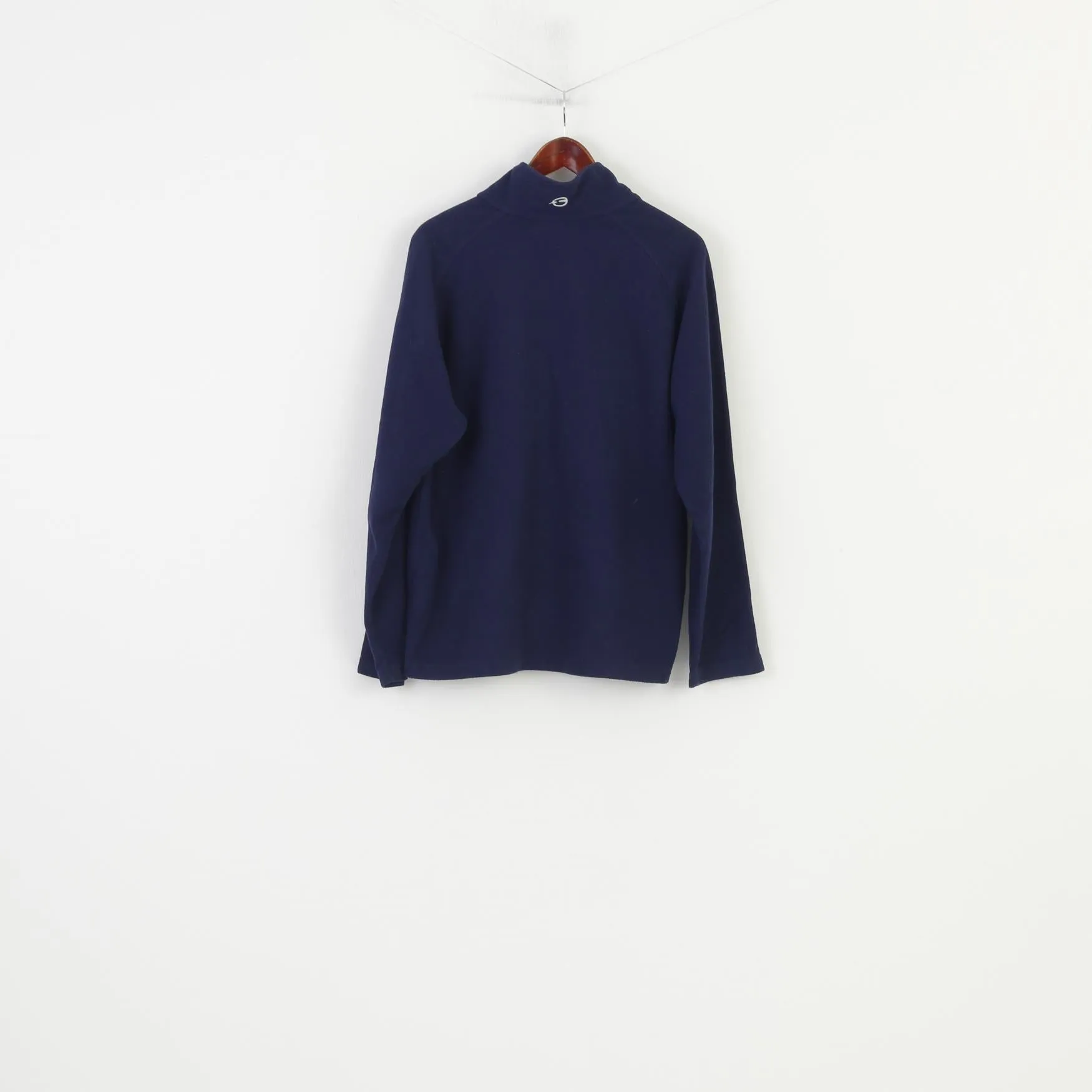 Sprayway Men L Fleece  Sweatshirt Navy Zip Neck  Sportswear Padded Collar Vintage Top