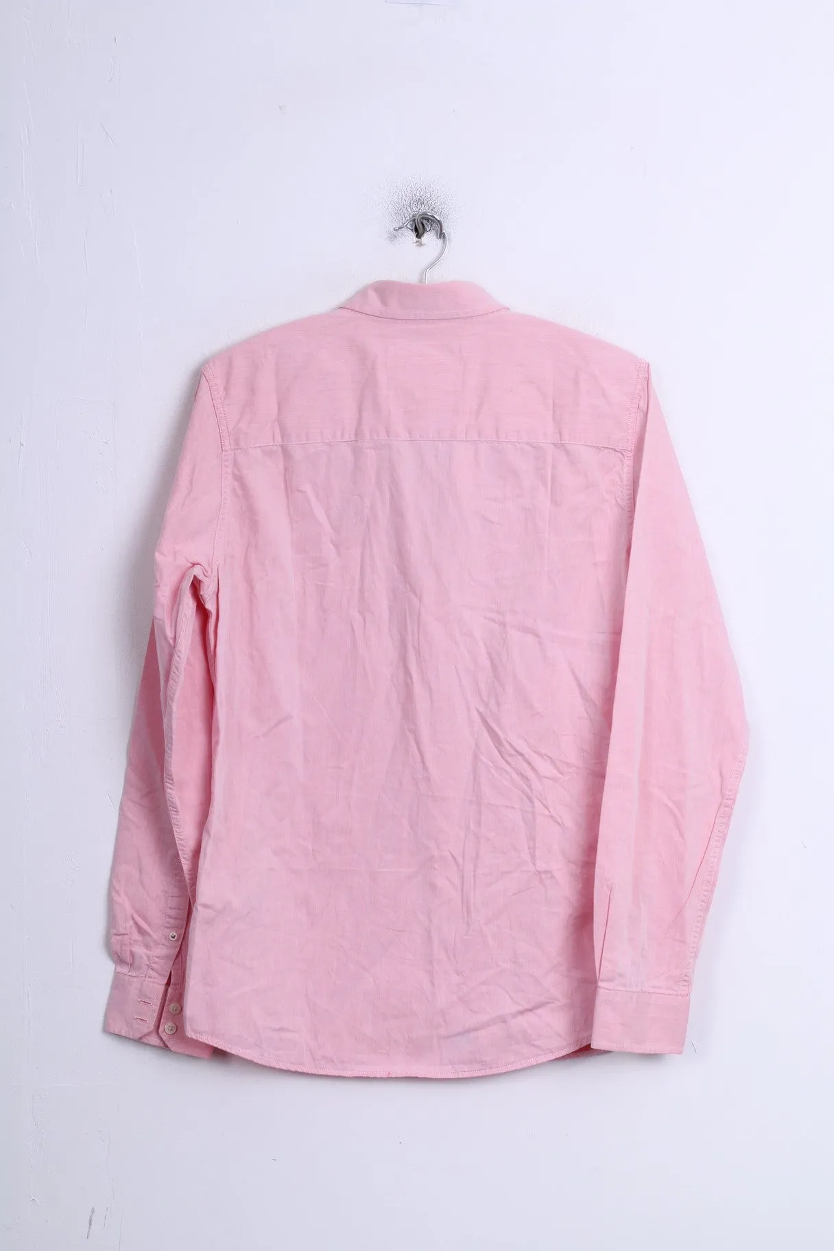 Stangata via Domenico Millelire Mens Casual Shirt S Long Sleeve Pink Cotton Italia