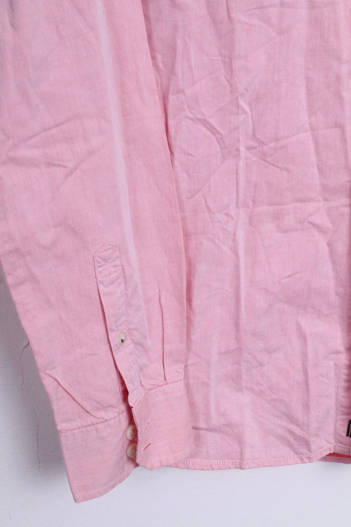 Stangata via Domenico Millelire Mens Casual Shirt S Long Sleeve Pink Cotton Italia