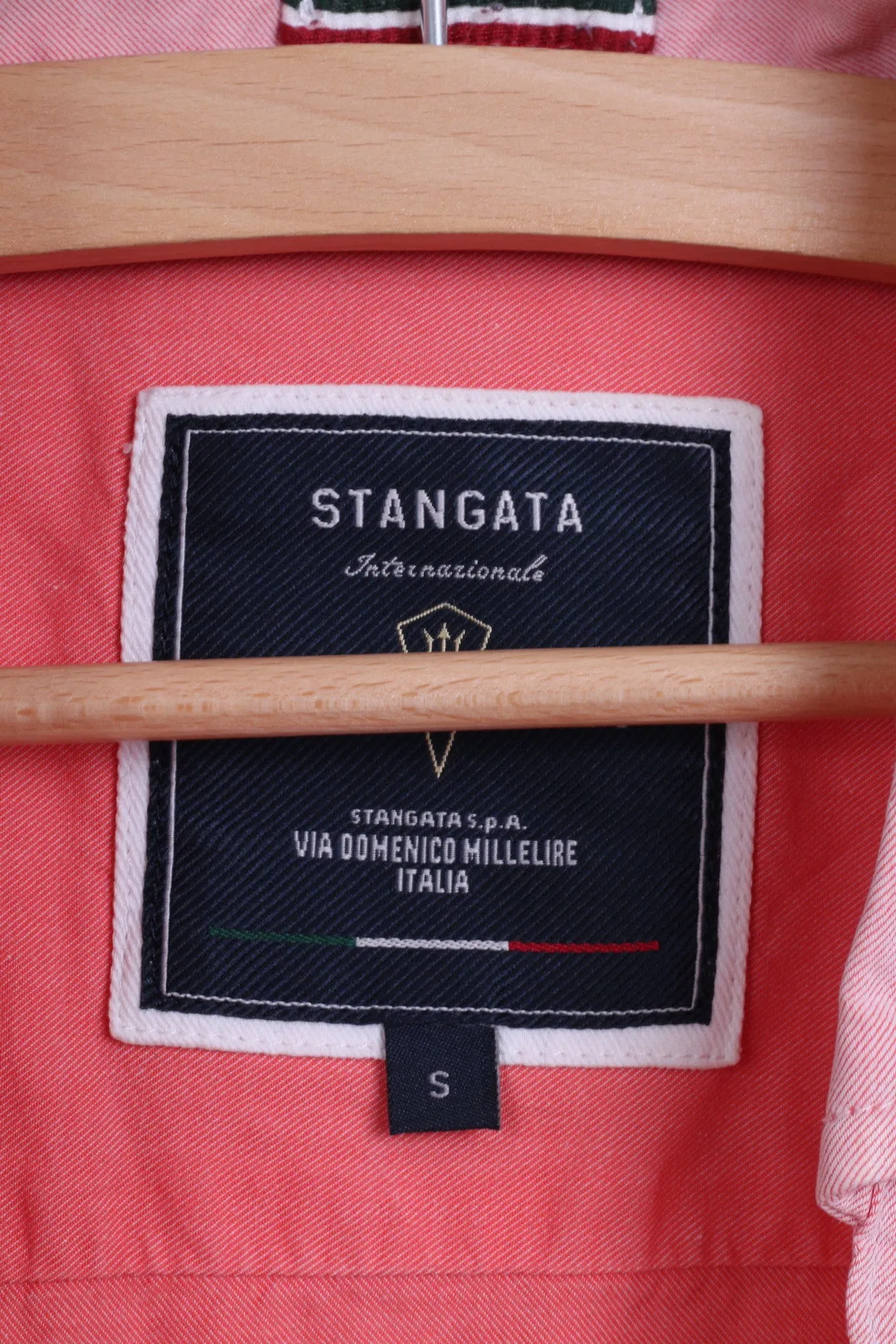 Stangata via Domenico Millelire Mens Casual Shirt S Long Sleeve Pink Cotton Italia