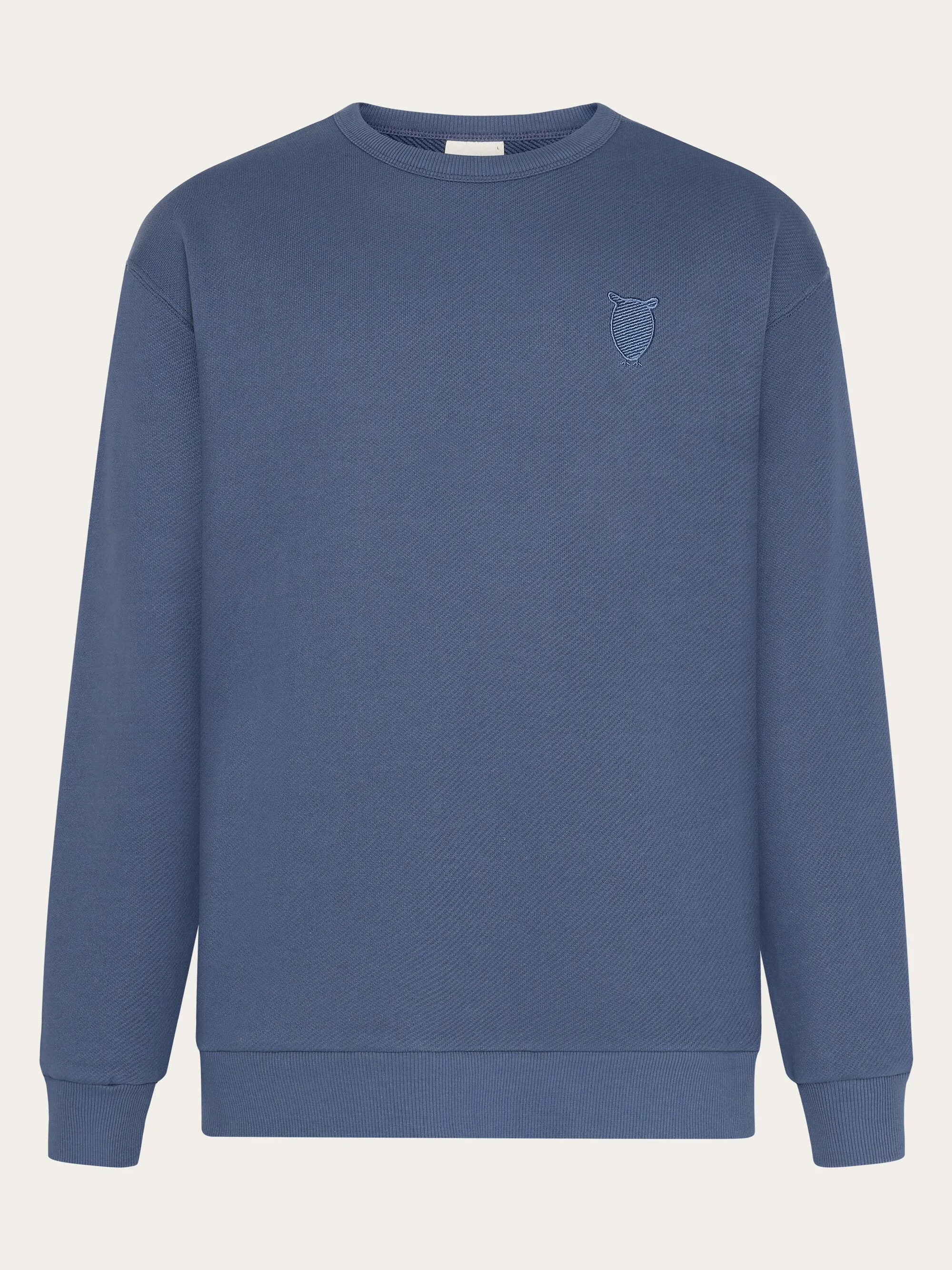 Straight fit sweat with embroidery at chest - Vintage Indigo Knowledge Cotton