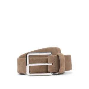 Suede belt with polished pin buckle