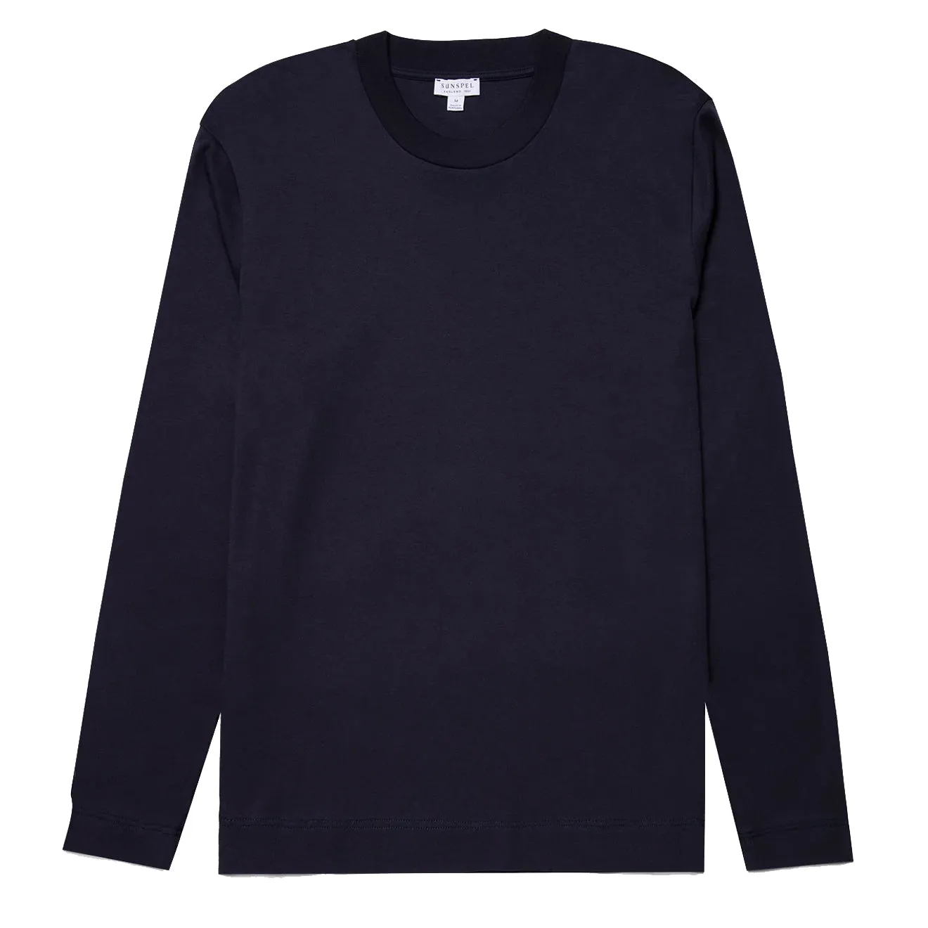 Sunspel Long Sleeve Heavyweight T-shirt Navy