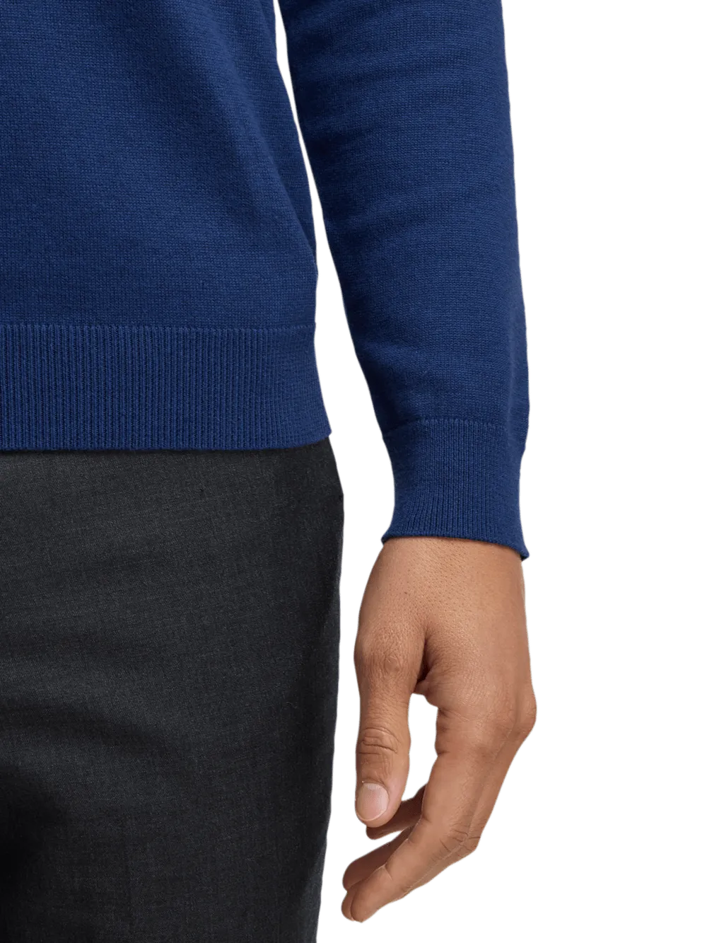 Supima Cotton Three Button Polo - Dark Blue