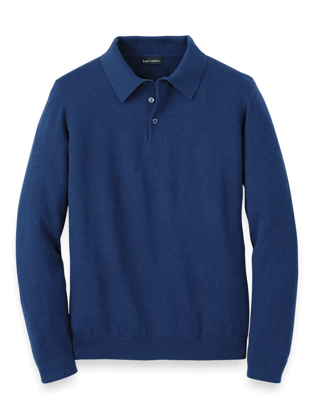 Supima Cotton Three Button Polo - Dark Blue