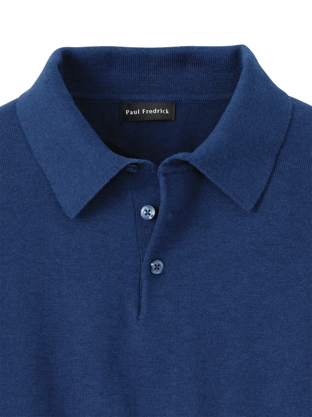 Supima Cotton Three Button Polo - Dark Blue