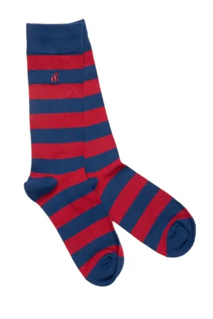 Swole Panda Bamboo Socks Classic Red Stripe
