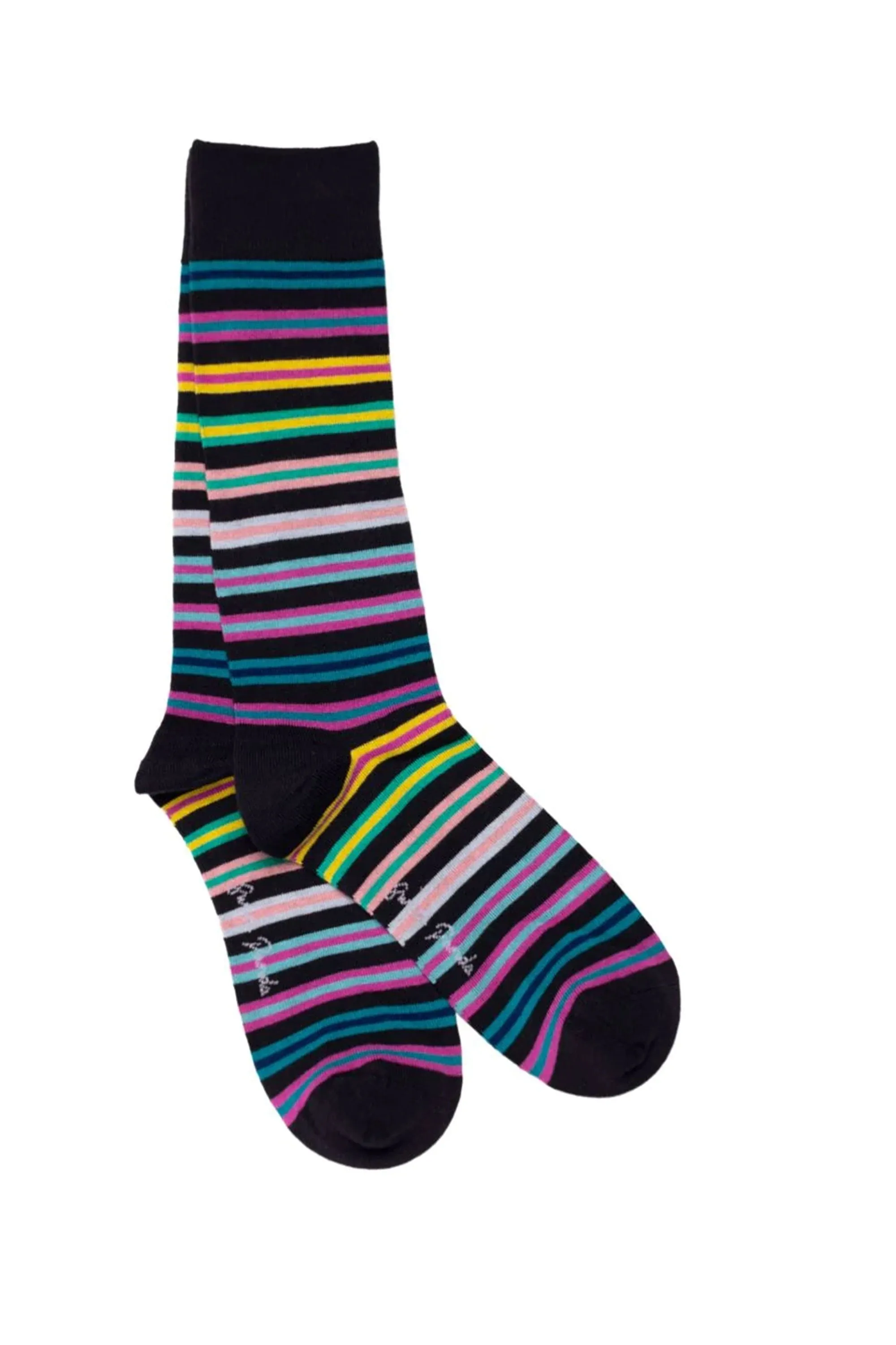 Swole Panda Bamboo Socks Multi Blue Stripe
