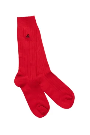 Swole Panda Bamboo Socks Red