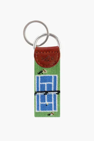 Tennis Overhead Needlepoint Key Fob