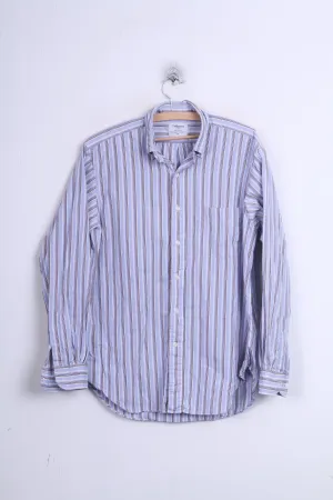 T.M.Lewin Mens M Casual Shirt Color Classic Fit Button Down Collar Cotton