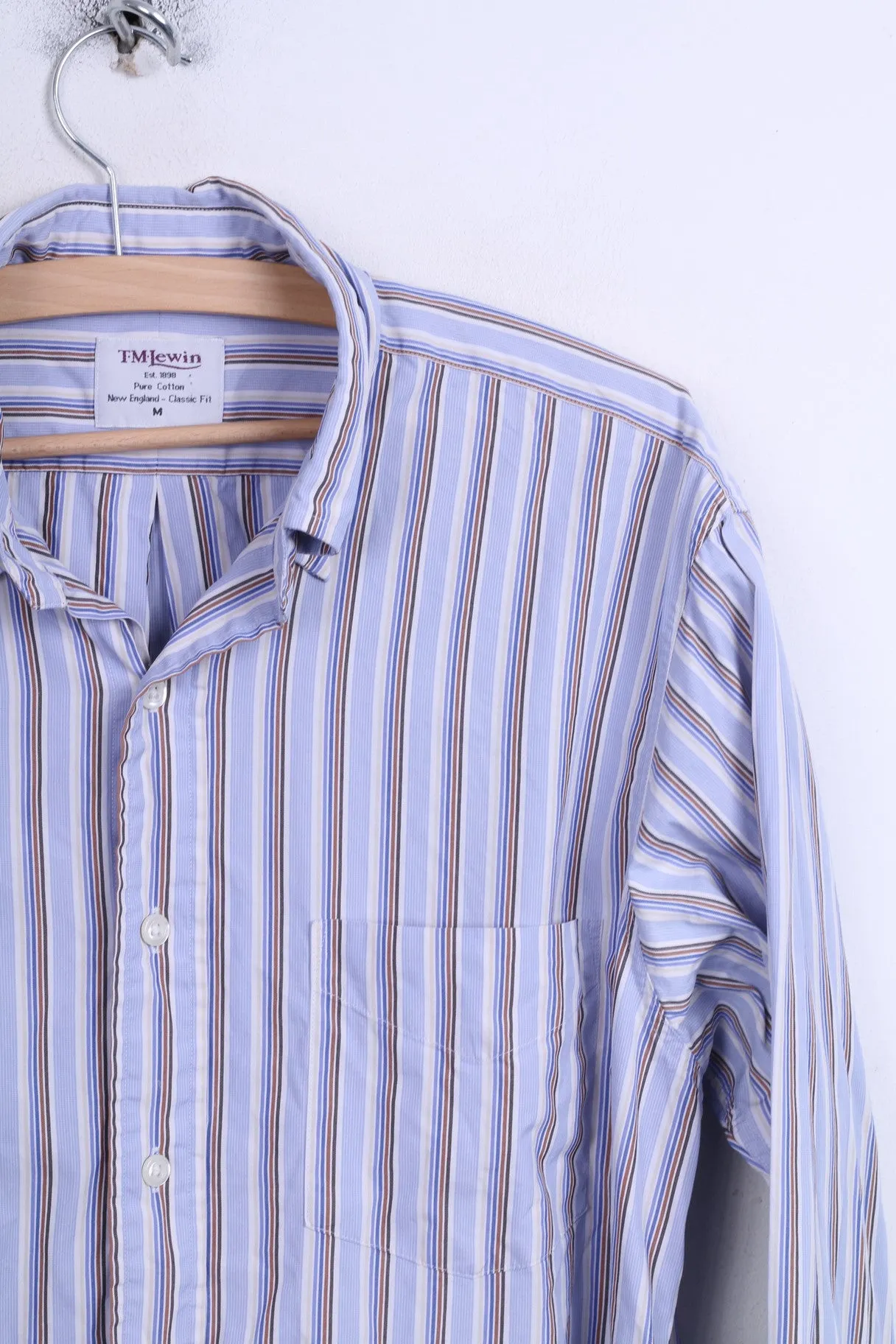 T.M.Lewin Mens M Casual Shirt Color Classic Fit Button Down Collar Cotton
