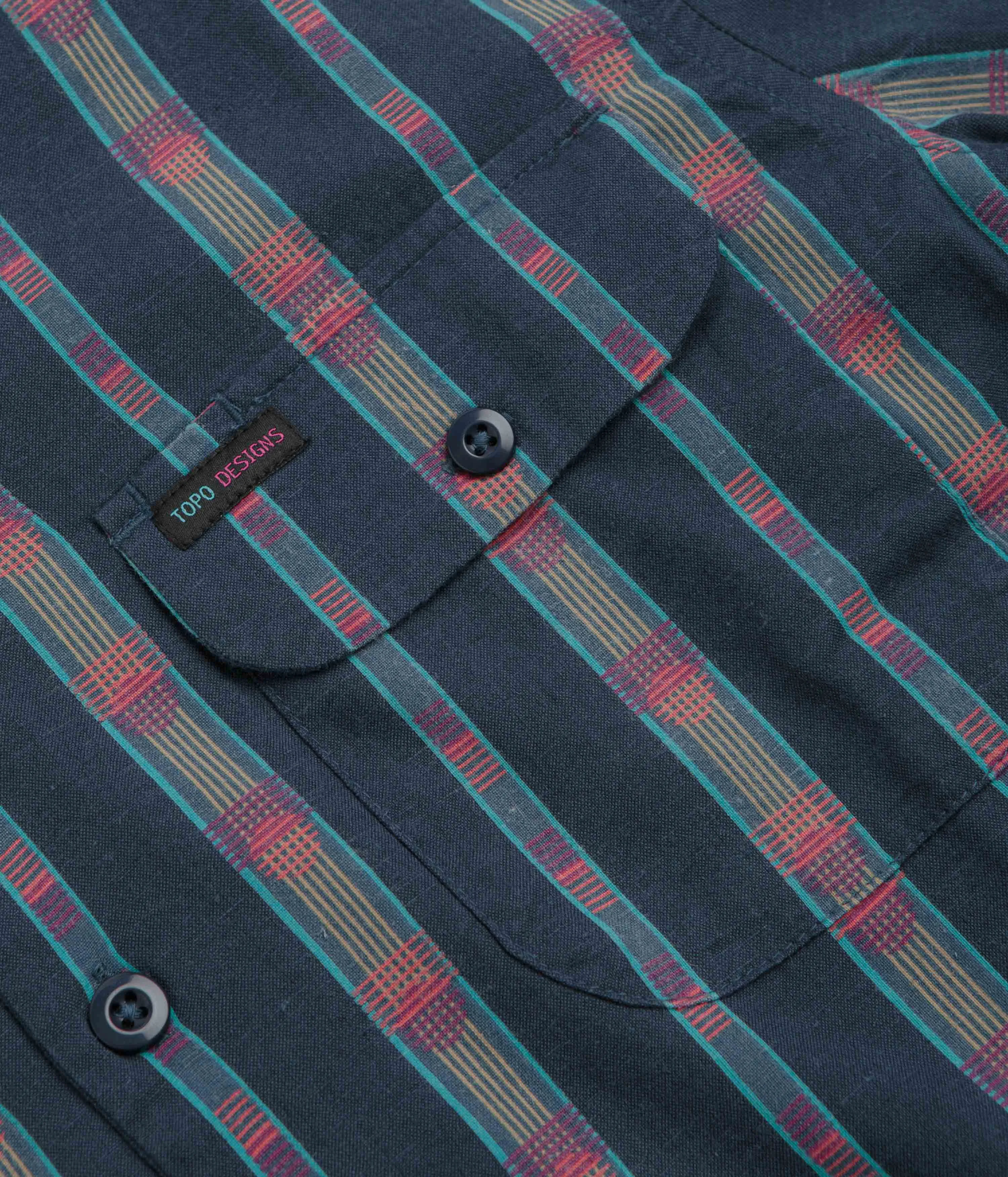 Topo Designs Daytripper Short Sleeve Shirt - Sunset Stripe Midnight