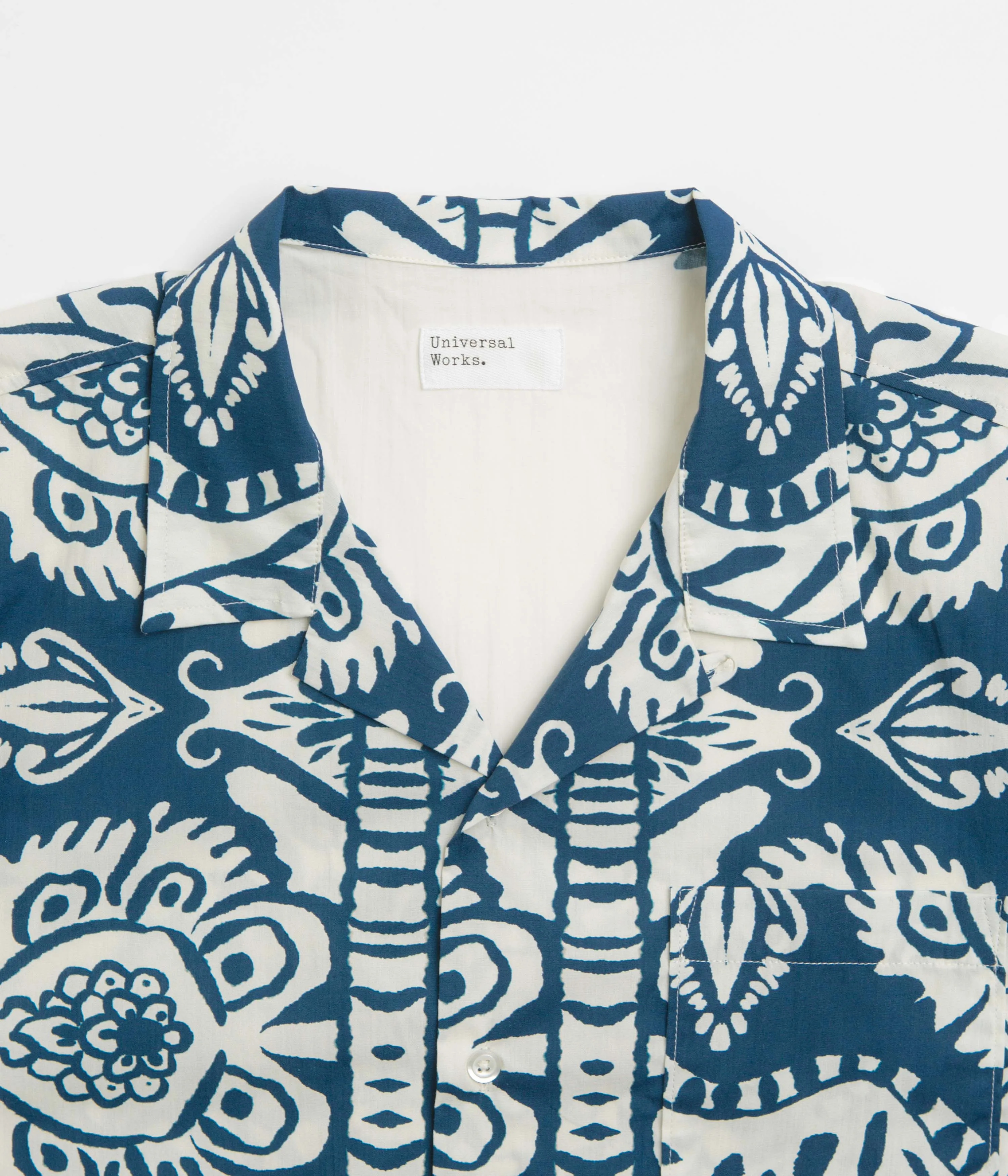 Universal Works Road Shirt - Navy / Island Print