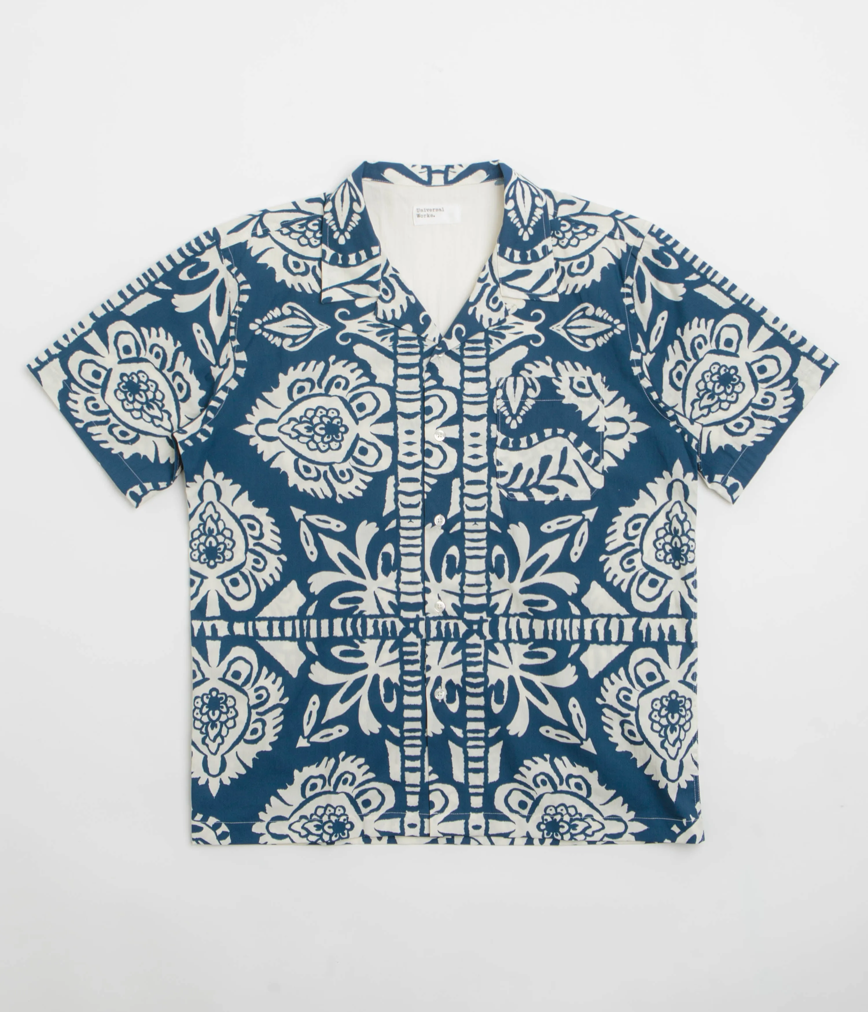 Universal Works Road Shirt - Navy / Island Print