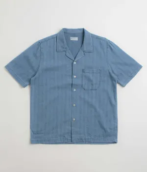 Universal Works Road Shirt - Washed Indigo / Herringbone