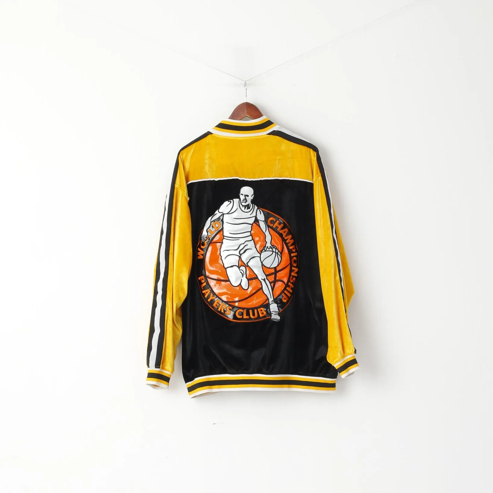 Veezo Wear Men 2XL Sweatshirt Bomber Basketball World Championship Players Club Yellow Sportswear
