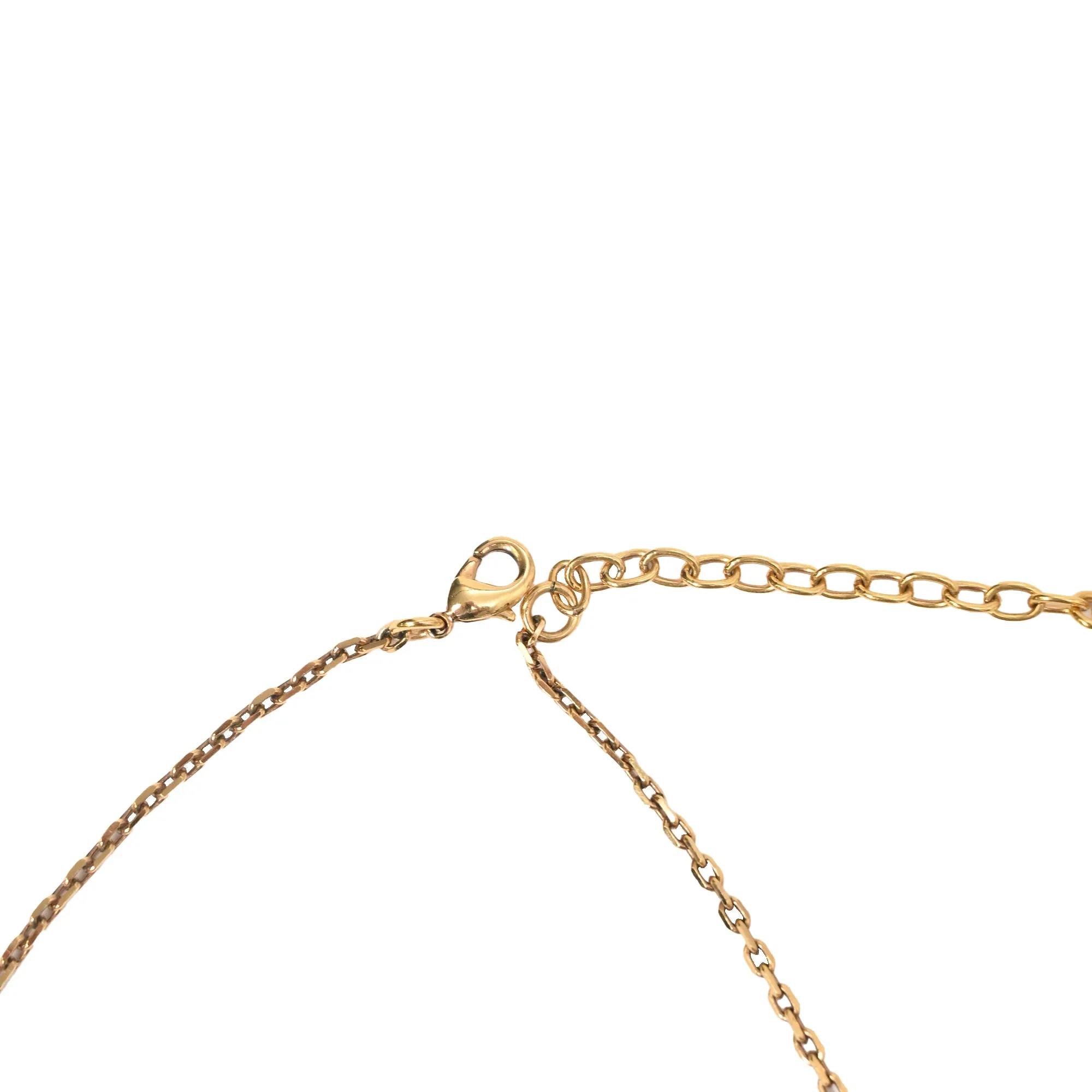 Versace La Greca-Tag Pendant Necklace in Gold Metal