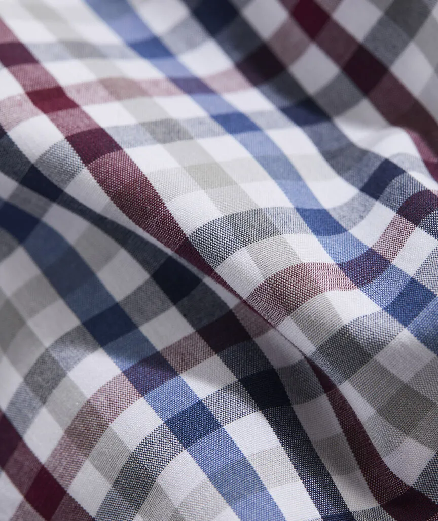 Vineyard Vines Men's Stretch Poplin Tattersall Shirt - Crimson