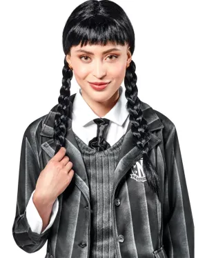 Wednesday Nevermore Plaited Black Wig
