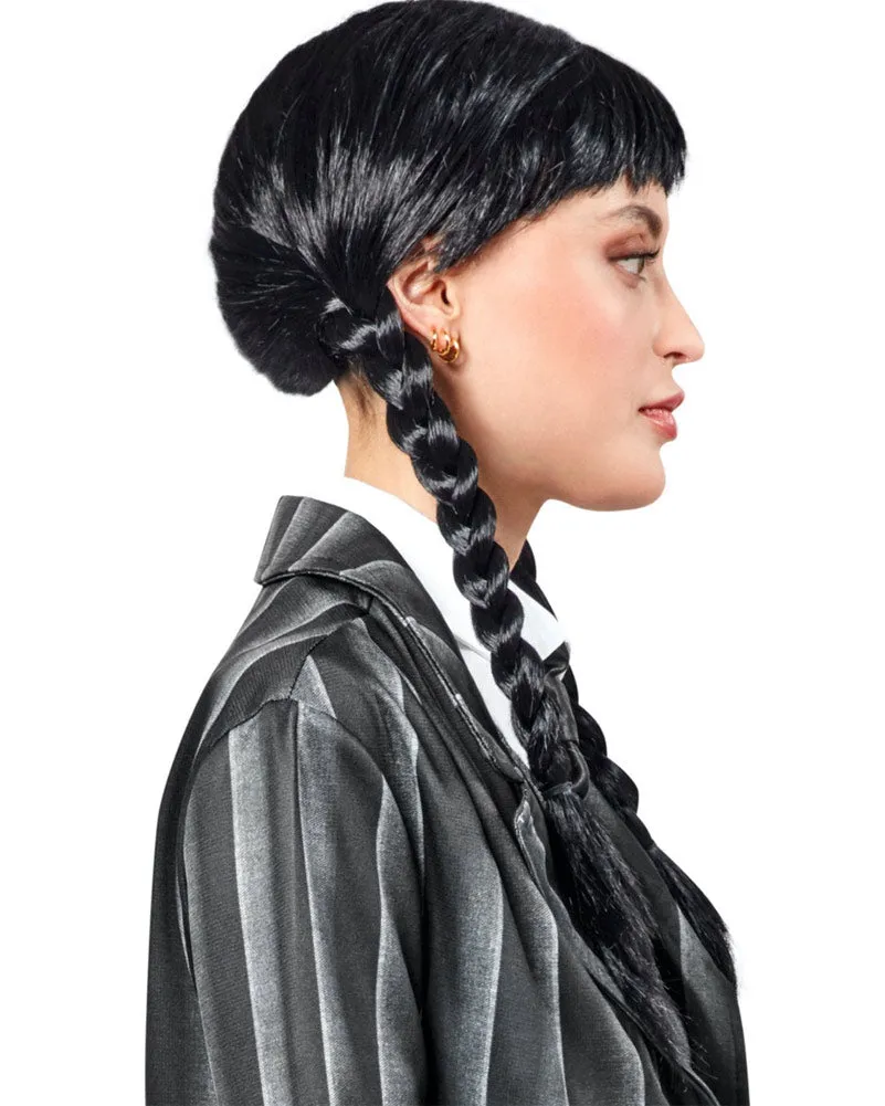 Wednesday Nevermore Plaited Black Wig