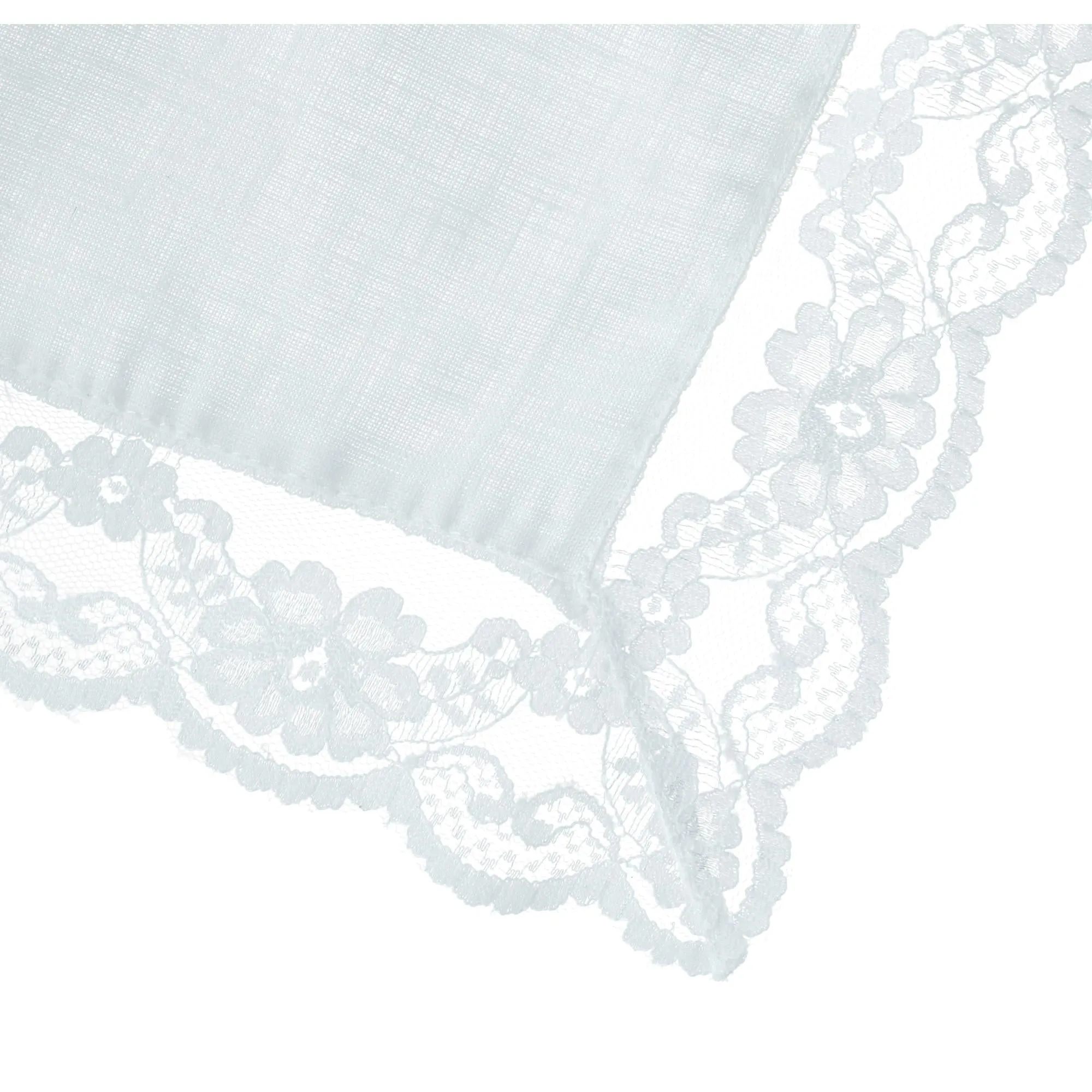 Women's Bridal Dress Lace and Linen Handkerchief