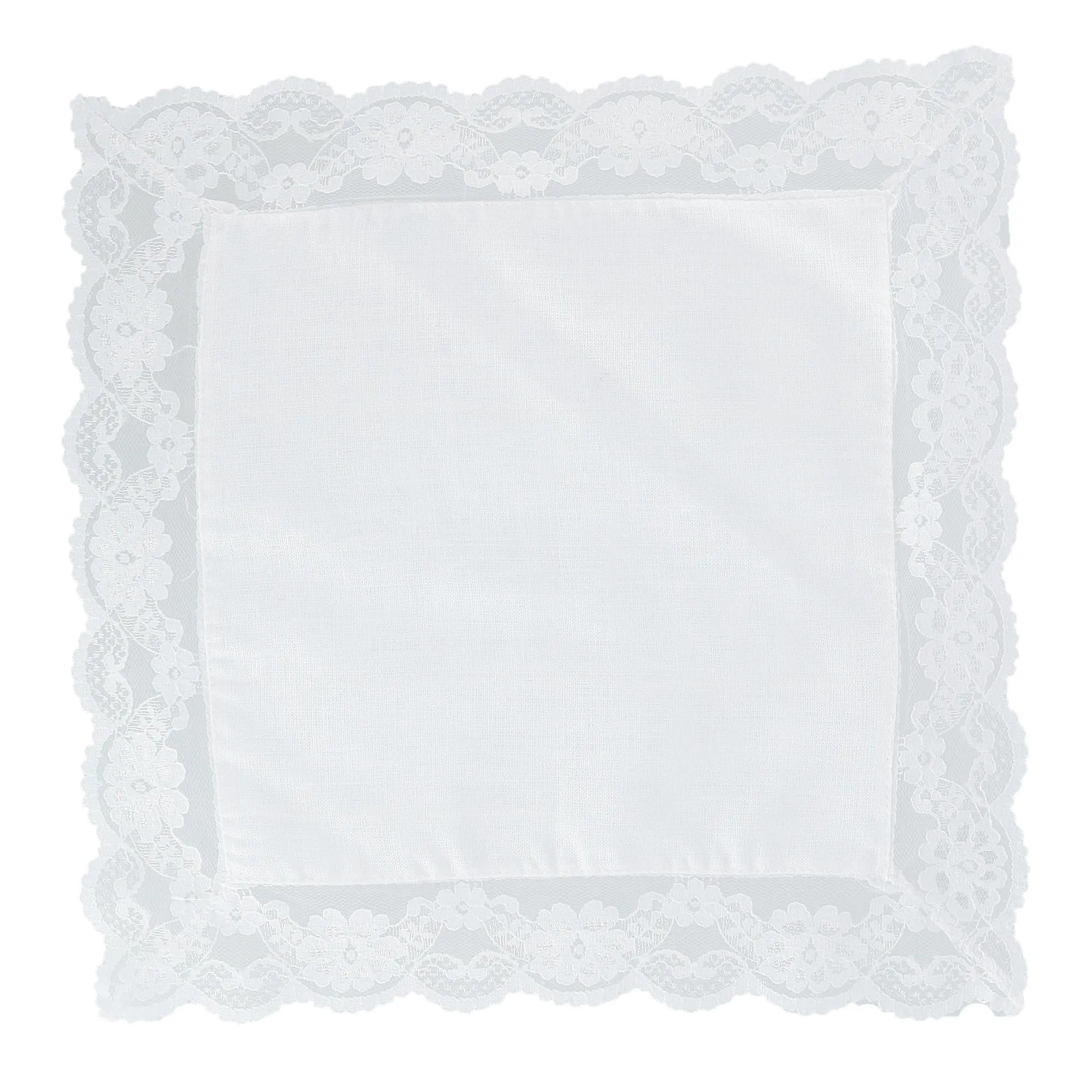 Women's Bridal Dress Lace and Linen Handkerchief
