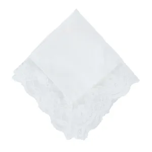 Women's Bridal Dress Lace and Linen Handkerchief