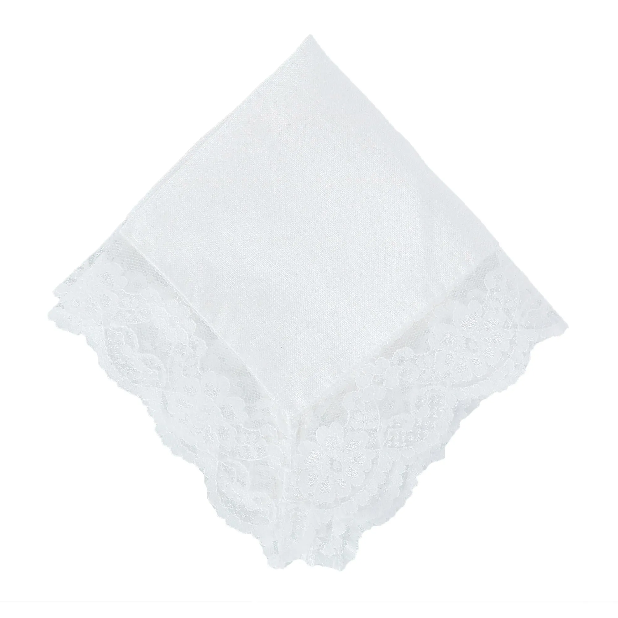 Women's Bridal Dress Lace and Linen Handkerchief
