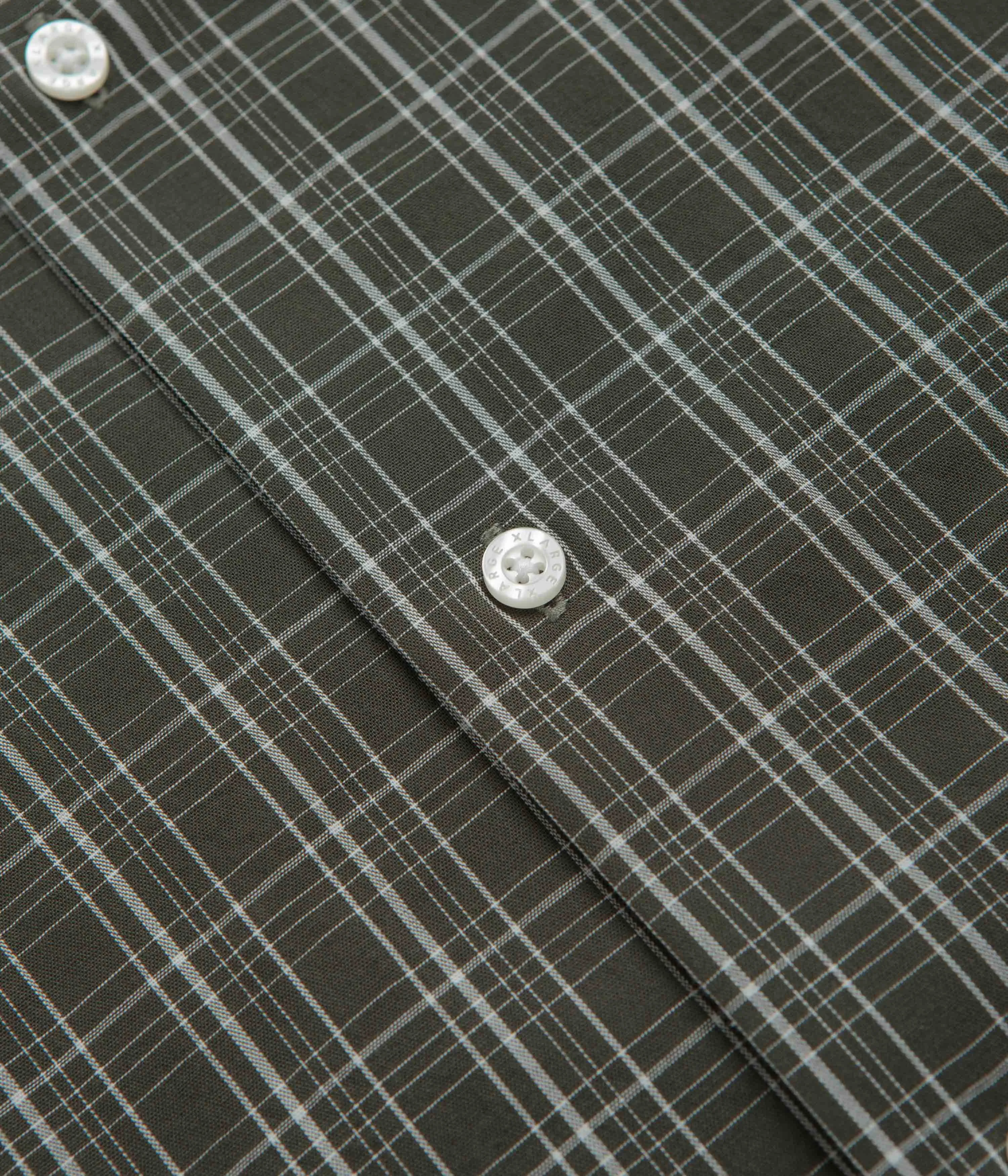 XLarge Embroidered Plaid Short Sleeve Shirt - Olive